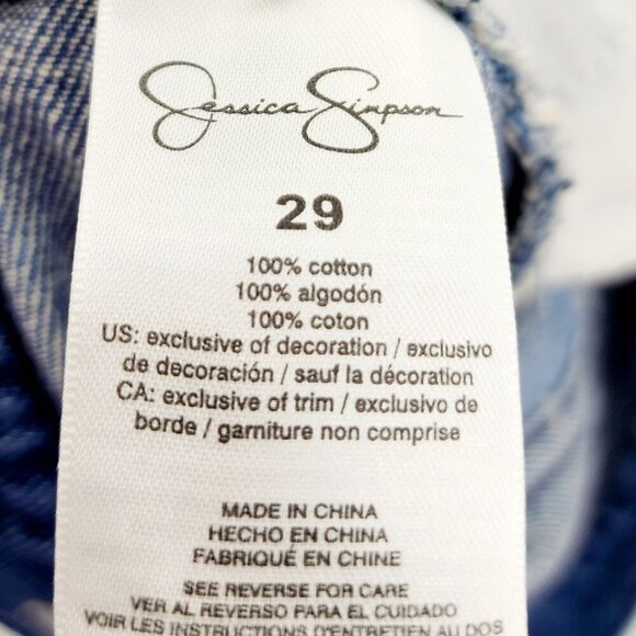 Jessica Simpson Womens Relaxed Short Distressed Denim Jeans Size 29 - Picture 10 of 10